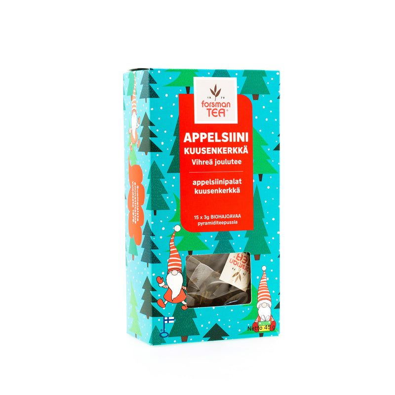 Orange Spruce green Christmas tea pyramid tea